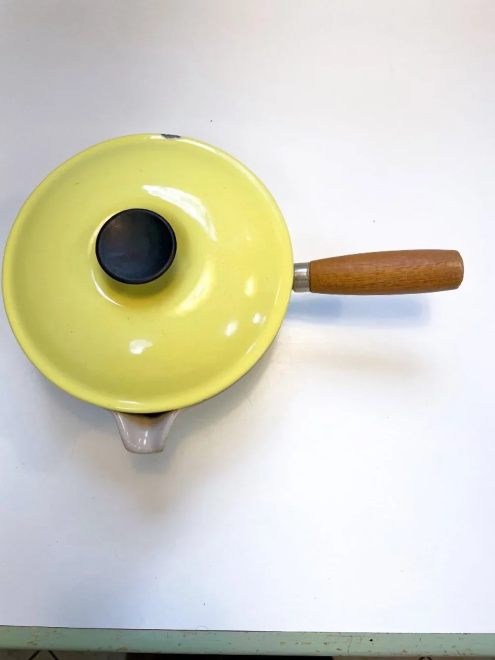 Vintage Le Creuset Wooden Handled Saucepan with Lid